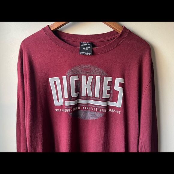 dickie’s Burgundy long sleeve crew neck t-shirt XL - Picture 6 of 6